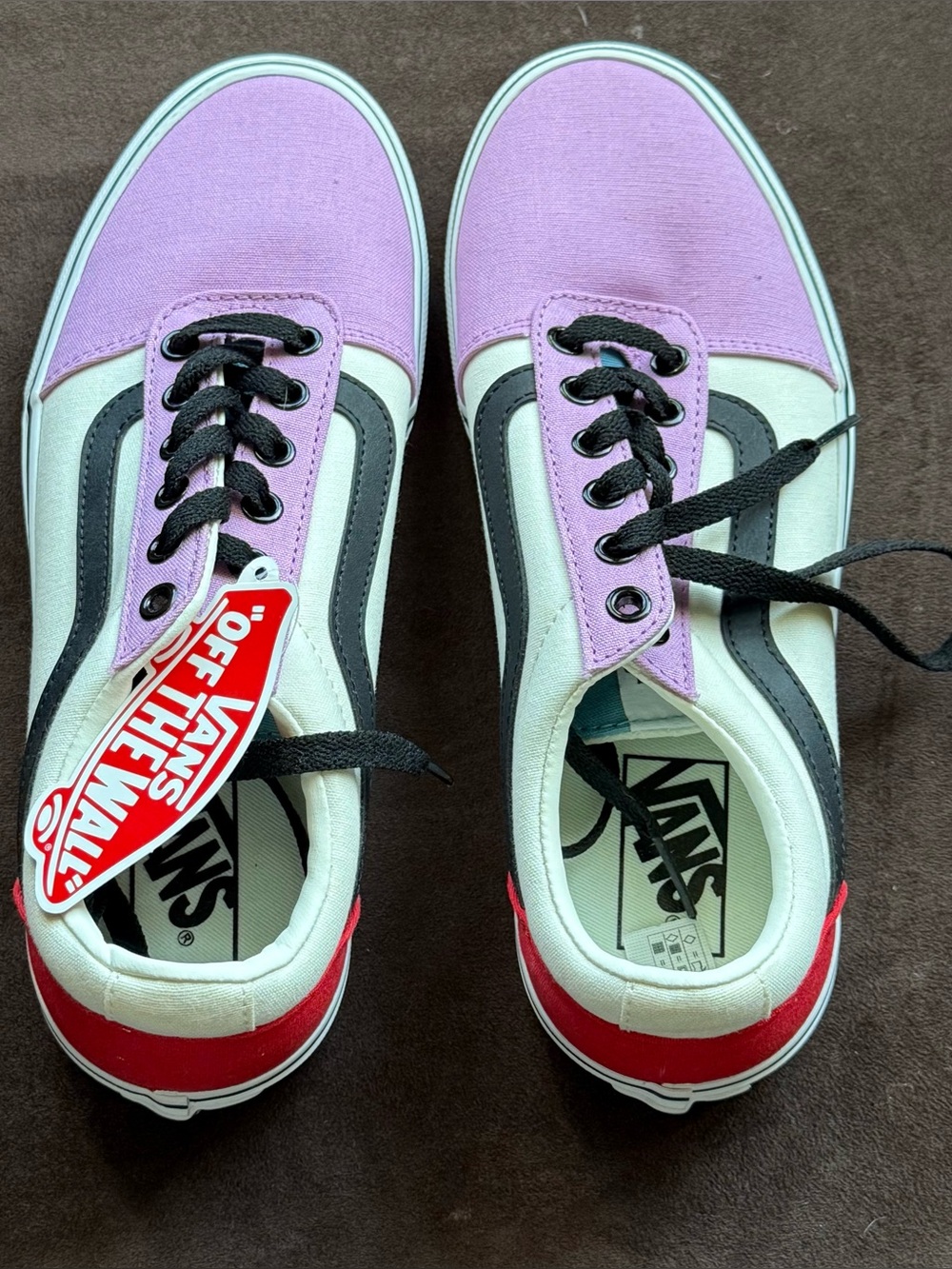BRAND NEW Vans Two-Tone Canvas Low-Top Sneakers in Pink, Red, Black